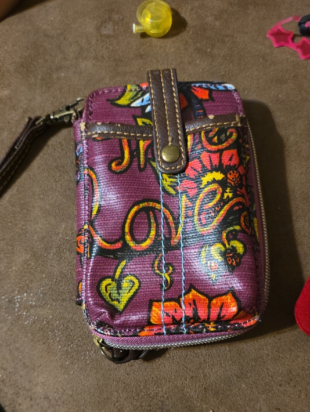 Sakroots Purple Floral 'Love' Wristlet Phone Case
